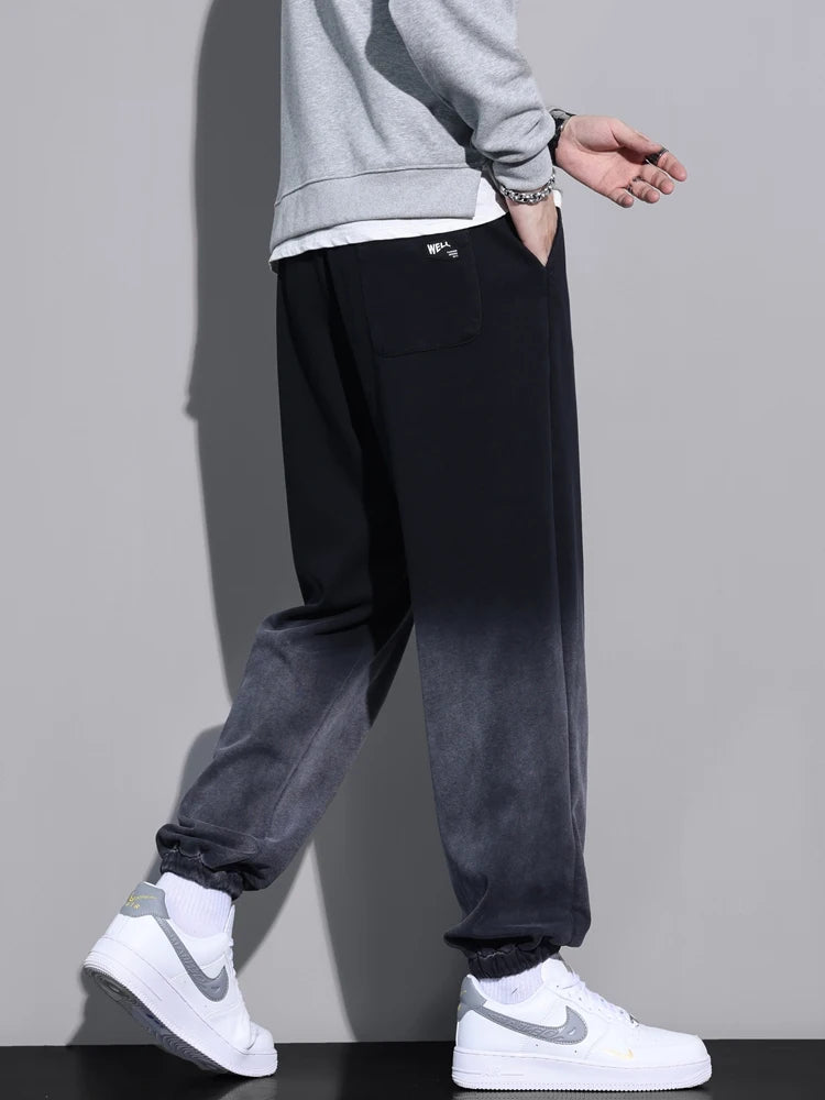 Big Size Men's Jogger Sweatpants 8XL 7XL 6XL Sportswear Gradient Color Baggy Pants Wash Cotton Casual Loose Track Trousers Male