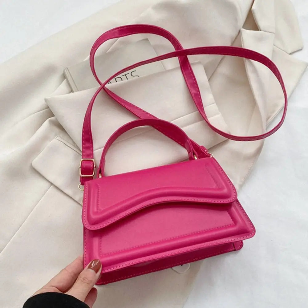 Fashion PU Leather Messenger Shoulder Bag Ladies Solid Color Handbags Leisure Stylish Crossbody Bags For Women Shoulder Bag