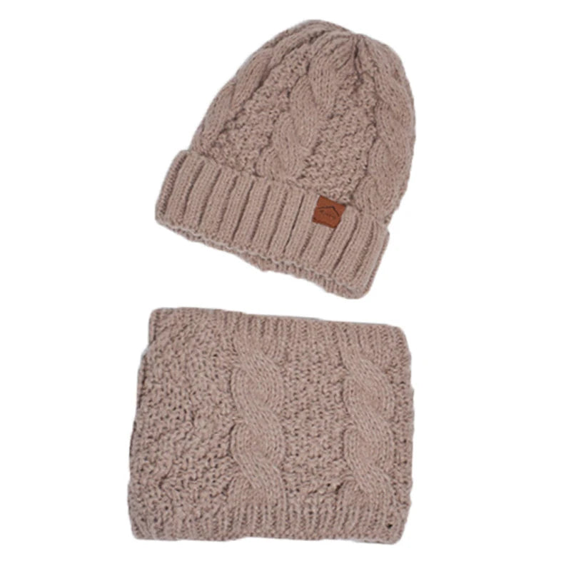 Xinbaoguan 60% acrylic 8395 winter hat scarf set for women, cold resistant and warm knitted hat, ear protection sleeve, yarn cap