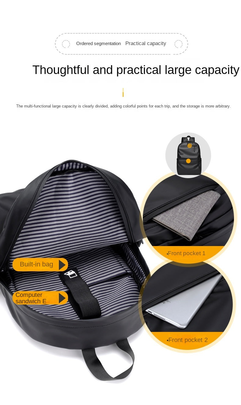 New Fashion Large Capacity Men's Backpack Laptop Bag Waterproof Fabric Student School Bag Hot Sale