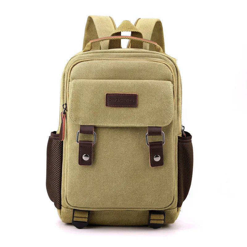 Small Mens Backpack Canvas Casual Backpacks for Men 2024 Mini Male School Bag Rucksack Man Multi-function Crossbody Bag Travel