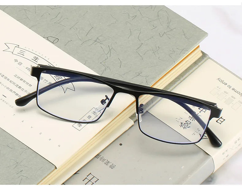 -1.0 -1.5 -2 -2.5 -3 -3.5 -4 -4.5 -5 -5.5 -6 Myopia Memory Optical Glasses Half Frame Finished Men Women Shortsighted Eyeglasses