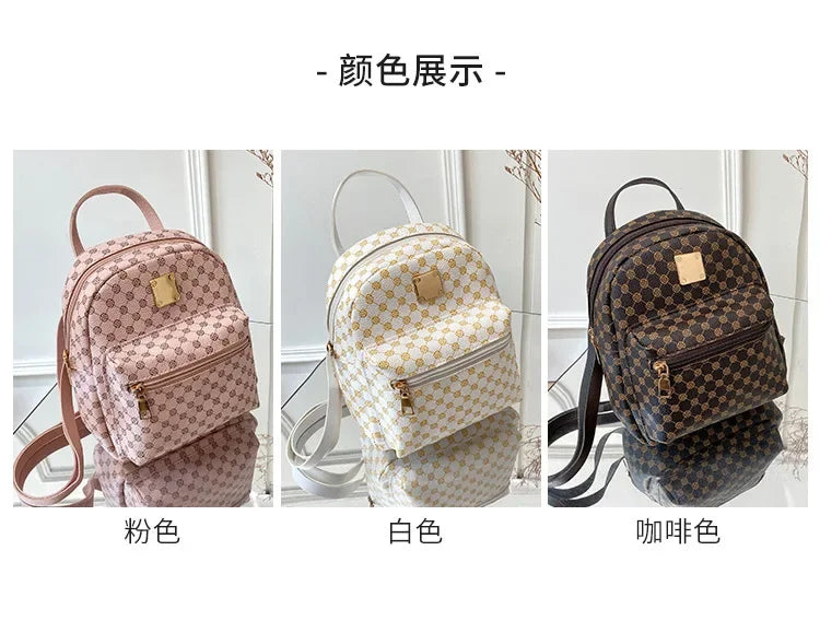 2024 New Fashion Casual Women Mini Backpack Luxury Pu Leather Small Bag School Girl Backpacks style Ladies Cute Travelling