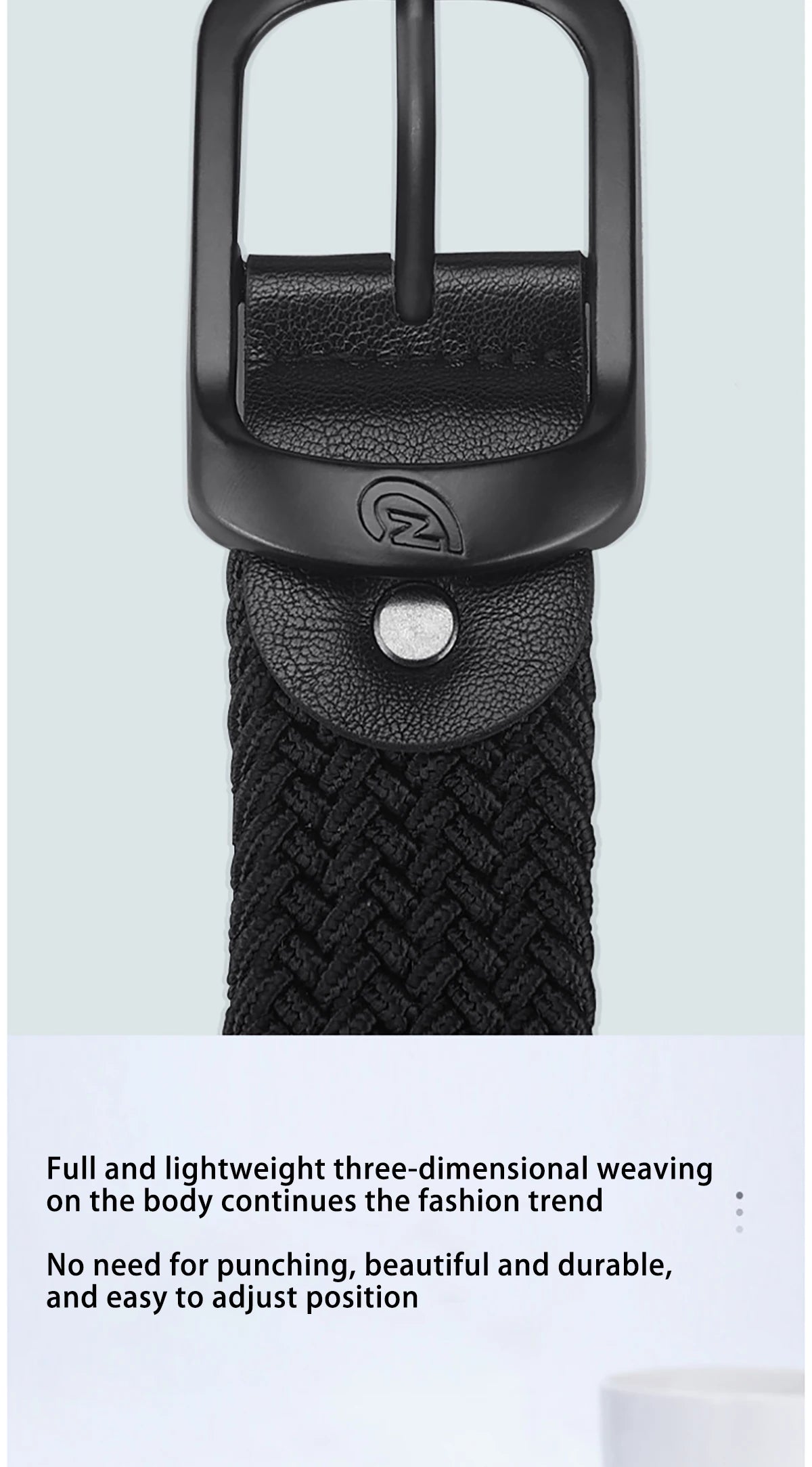 Men's Belt Casual Woven Elastic Belt Outdoor Sports Women's Belt Climbing Work Belt Jeans Suit Pants Men's And Women's Universal