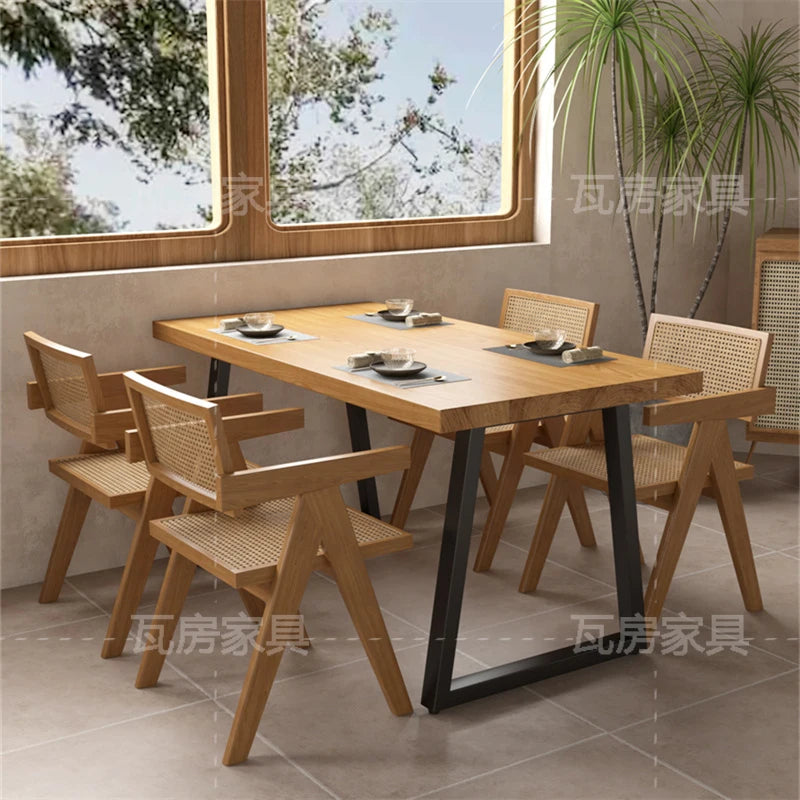 Wood Patio Dining Table Set Outdoor Vanity Unique Luxury Dining Room Sets Makeup Reading Juegos De Comedor Outdoor Furniture