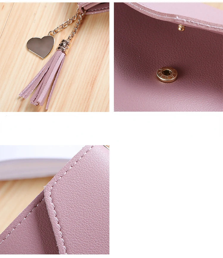 Mini Tassel Wallet Women Fashion Purse Female Short Mini Wallets Korean Students Lovely Purse Female Small Wallet for Women