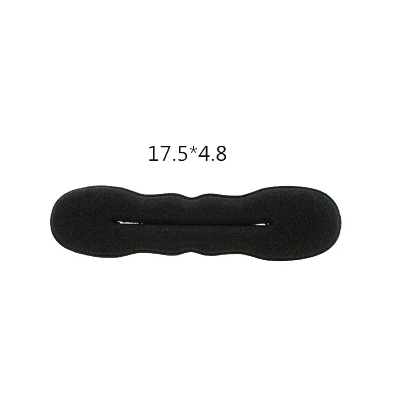 1/2pc Hair Styling Donut Bun Curler Maker Hair Clip Ring Braider Magic Foam Donut Twist  DIY Tool Accessories Black 17.5/ 22.5cm