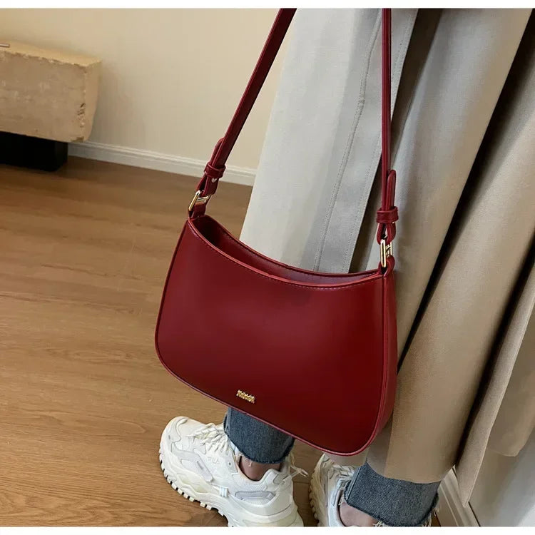 Red Underarm Shoulder Bags for Women 2024 New Texture Leather Crossbody Bag Luxury Designer Wedding Bride Handbags Sling Bag