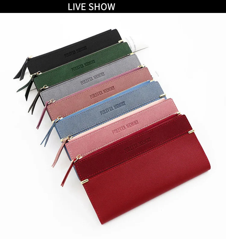 2024 New Long Women Wallets Clutch Zipper Coin Pocket Name Engraved Female Wallet Large Capacity Card Holder Brand Women's Purse