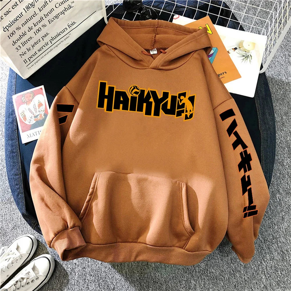 Japan Anime Haikyuu Manga Prints Hoodies Mens New Fashion Hoody Hip Hop Fleece Sweatshirts Crewneck Pullovers Cute Clothing Man