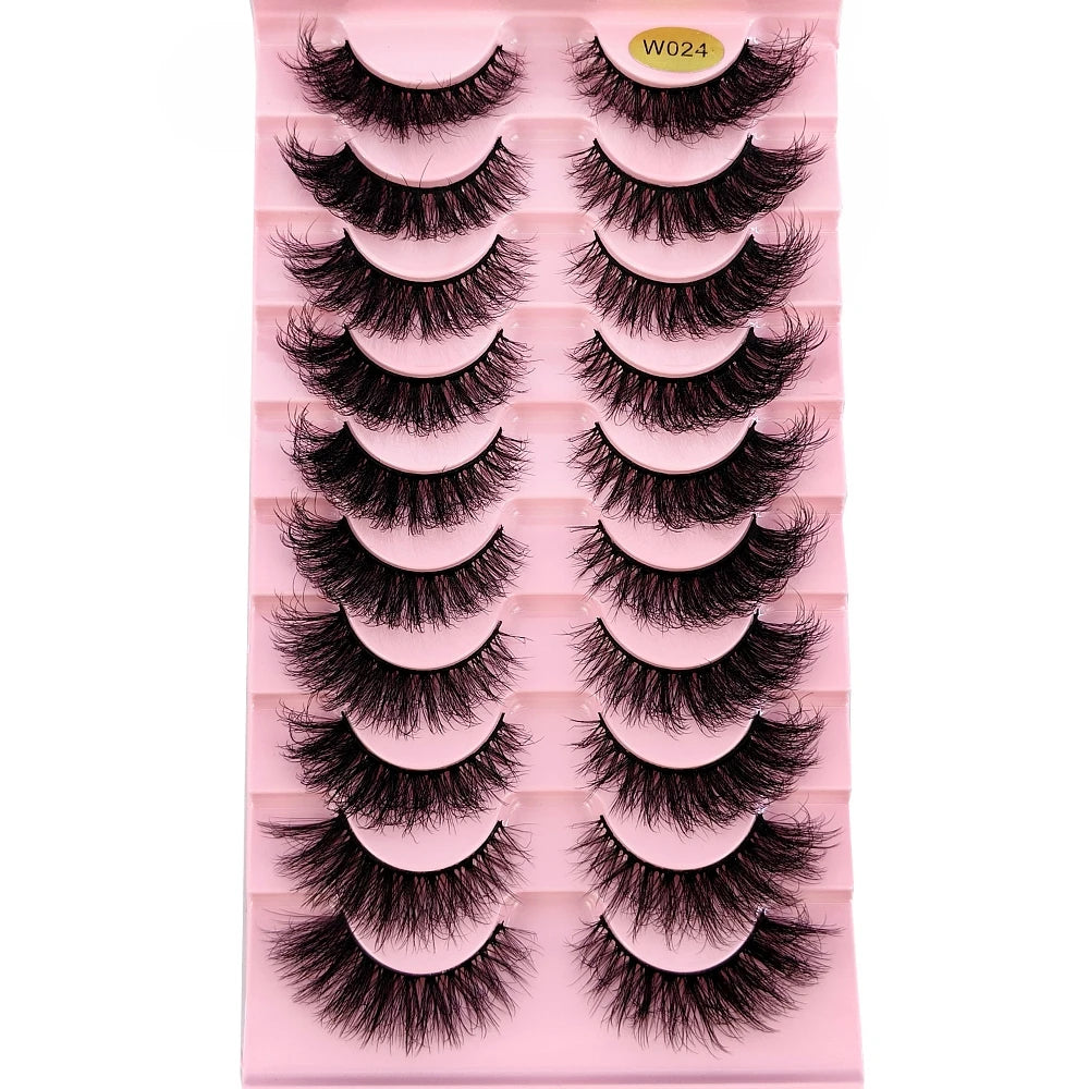 HBZGTLAD New 10 Pairs Natural False Eyelashes Fake Lashes Long Makeup 3d Mink Lashes Extension Eyelash Mink Eyelashes for Beauty