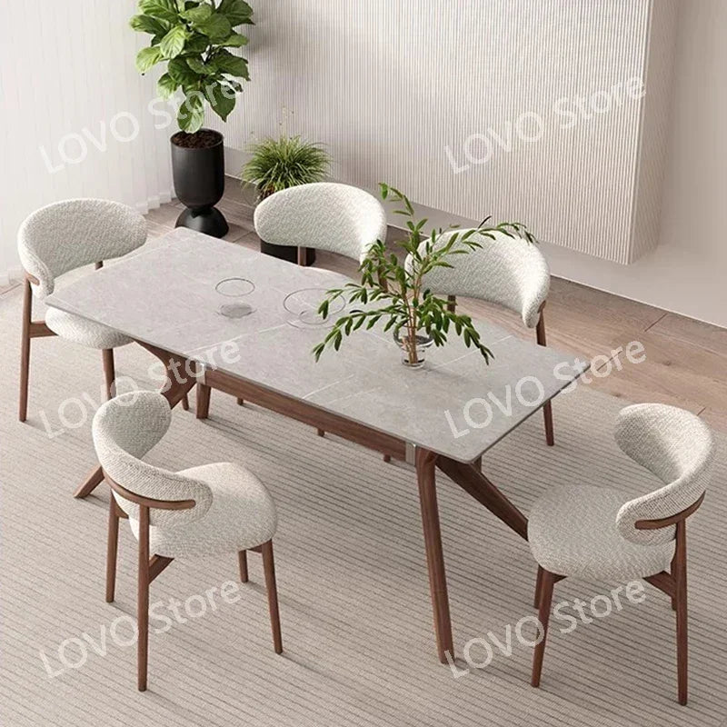 Nordic Mobile Dining Room Sets Armchair Foldable Design Chair  Table Set ModernHome Furniture DW