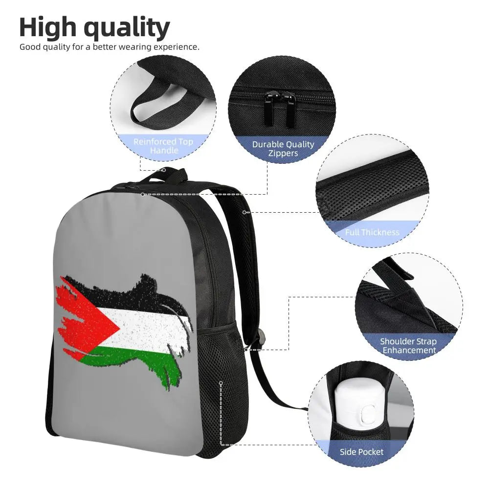 Custom Palestinians Keffiyeh Pattern Backpack for Women Men Waterproof College School Tradition Bag Print Bookbags