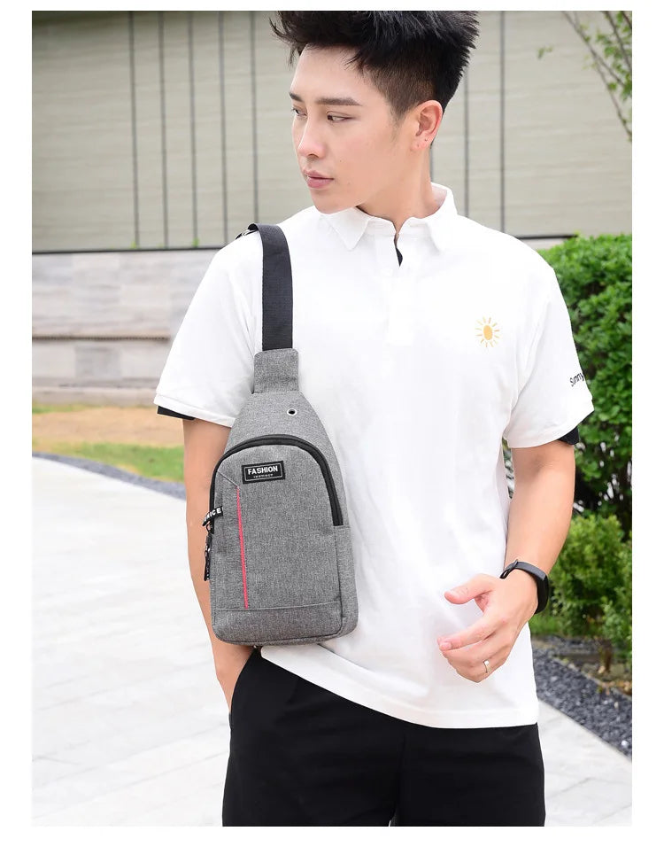 Men Fashion Multifunction Shoulder Bag Crossbody Bag On Shoulder Travel Sling Bag Pack Messenger Pack Chest Bag For Male