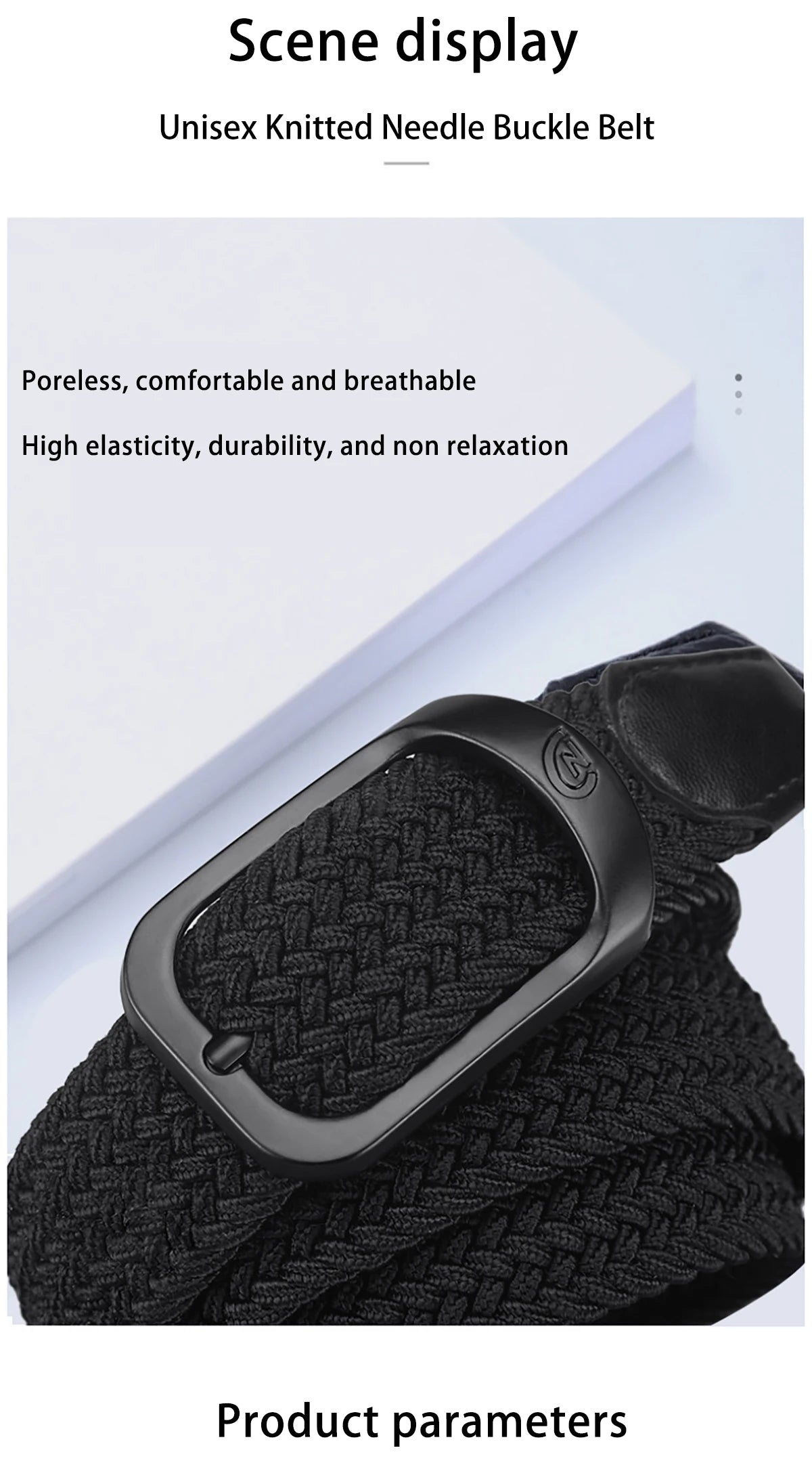 Men's Belt Casual Woven Elastic Belt Outdoor Sports Women's Belt Climbing Work Belt Jeans Suit Pants Men's And Women's Universal