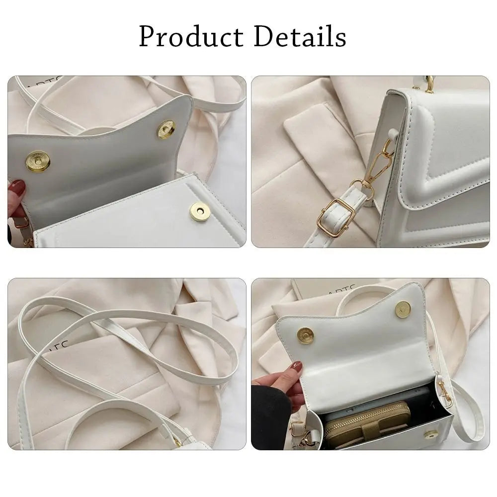 Fashion PU Leather Messenger Shoulder Bag Ladies Solid Color Handbags Leisure Stylish Crossbody Bags For Women Shoulder Bag