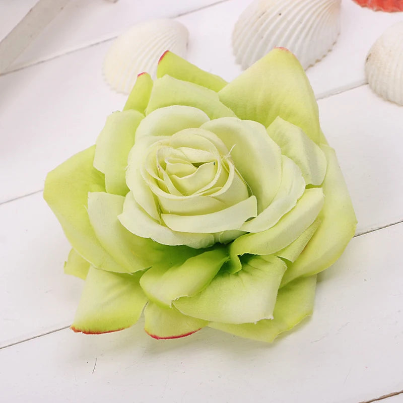 Flamenco Flowers For Hair DIY Headdress For Bridal Flocking Cloth Red Rose Flower Hairpin Hair Clip Party Hair Accessories