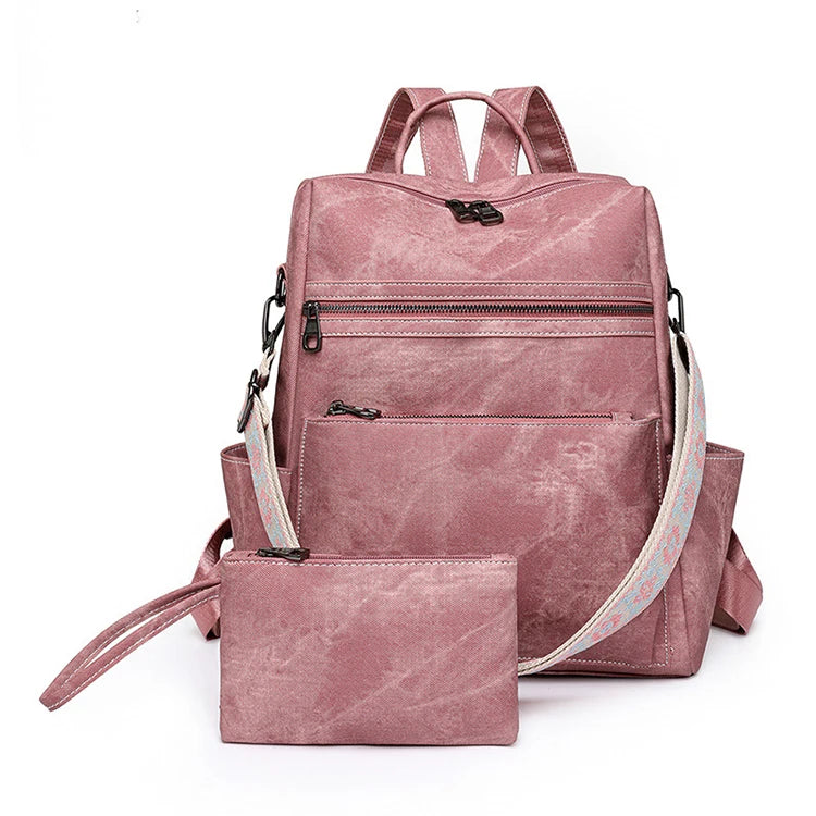 High Quality Soft Leather Backpacks Purses for Women Casual Daypack Vintage Bagpack School Bags for Teen Girls Mochilas Rucksack