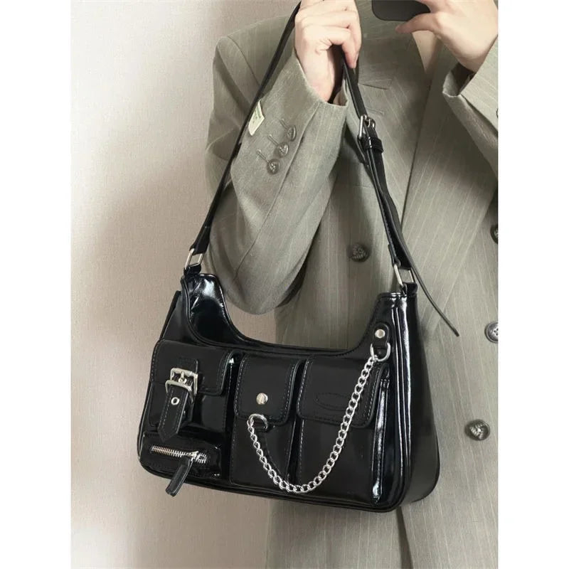 Richme Punk Bolso Mujer Fashion 2024 Trend New Design Chains Crossbody Shoulder Bags Harajuku Y2k PU Individuality Ladies Bags