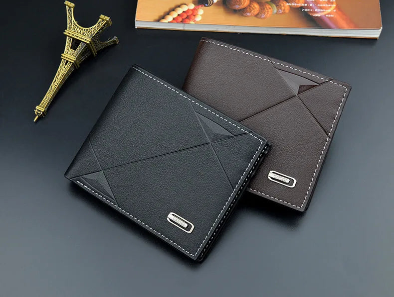 New Men's Wallet Money Bag PU Leather Business Short Wallet Vintage Soft Purse Multi-card Holder Portefeuille Homme Billetera