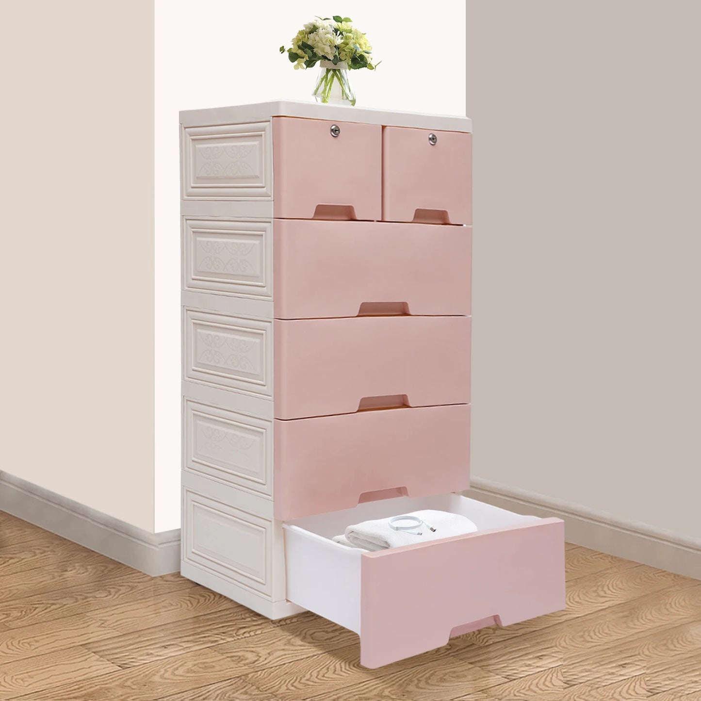 Organizer Plastic Storage Dresser Boxs Living Room Cabinet Bedroom Drawers 6 Drawer Clothes Organizer Tower Cabinets Lockable