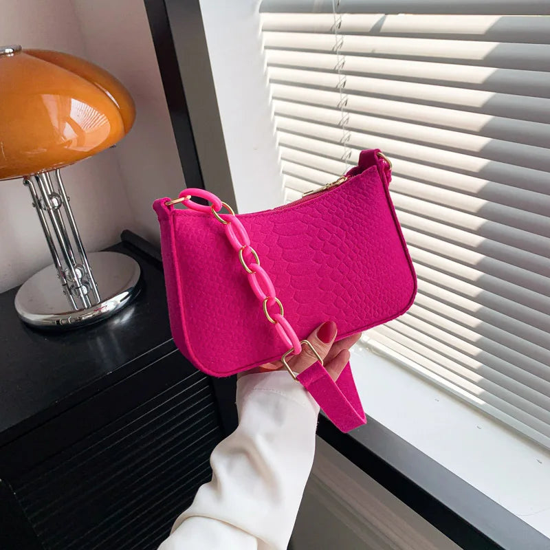 Fashion Underarm Bag Trendy Portable One-shoulder Small Square Women's Girl Handbag Shoulder Chain Bag Crossbody Bag