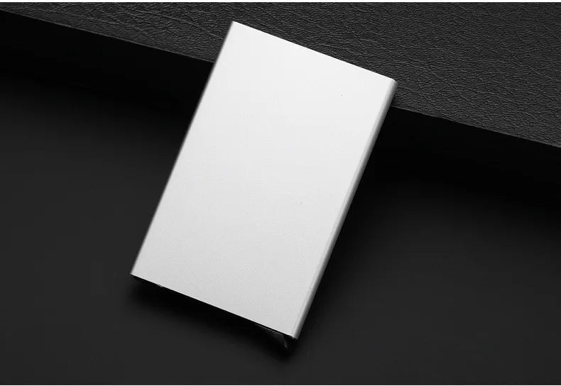 Portable Bank Card Box Anti-theft Brush ID Credit Card Box Simple Business Card Box Aluminum Alloy Card Box Metal Wallets Pocket