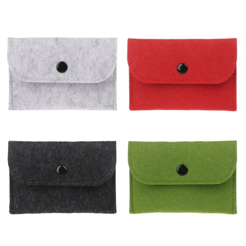 Unisex Felt Coin Purse Bag Women Girls Mini Zipper Coin Wallet Case Casual Square Money Change Card Key Holder Pouch