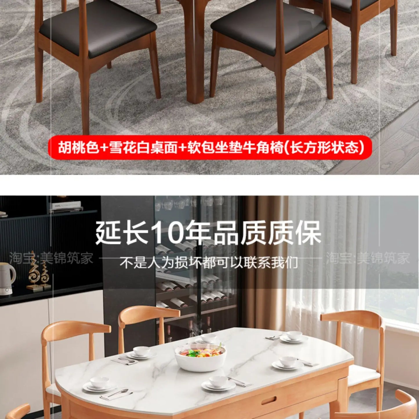 Extendable Dining Table Sets Chairs Cabinets for Living Room Glass Garden Furniture Portable Folding Comedores 4 Sillas Ofertas