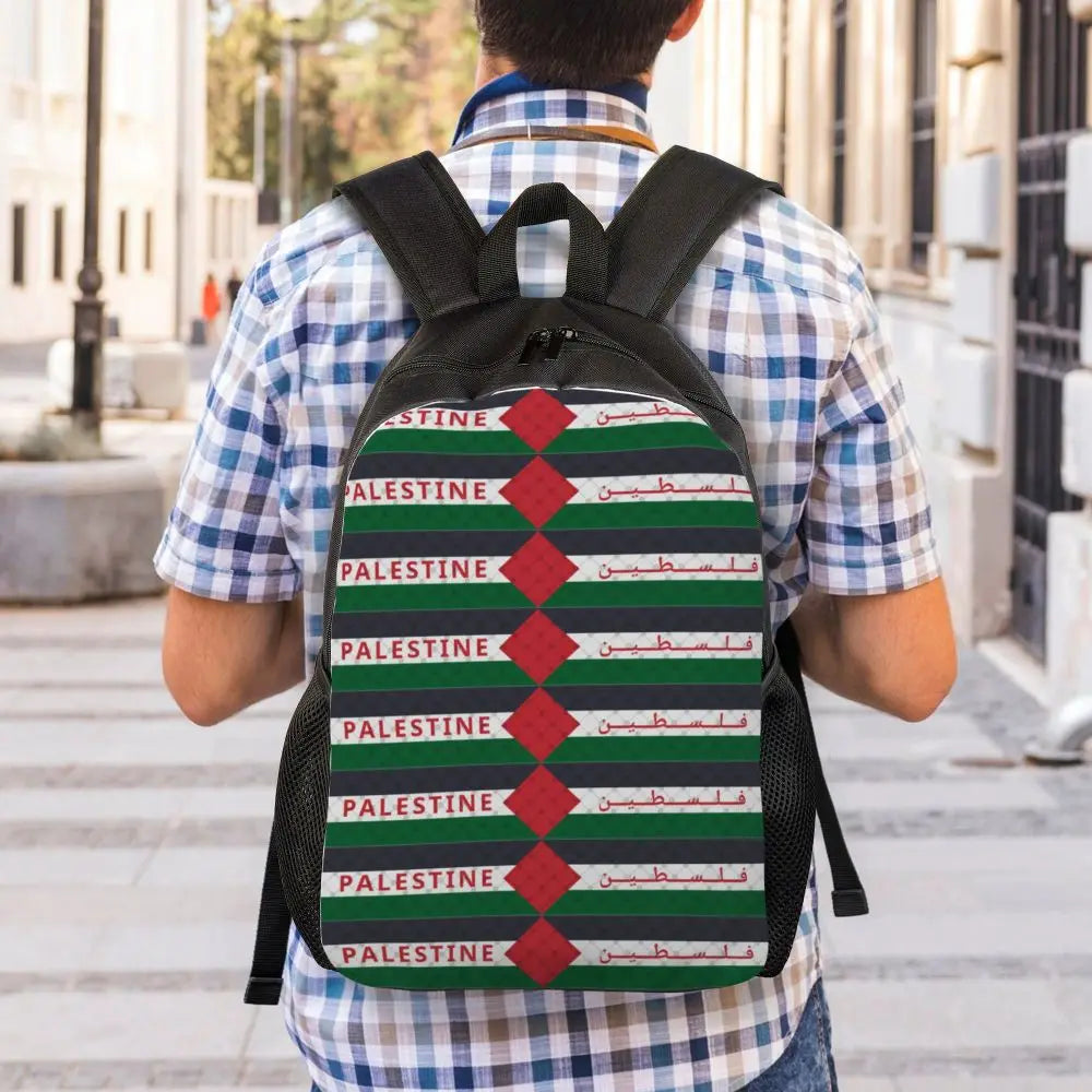 Custom Palestinians Keffiyeh Pattern Backpack for Women Men Waterproof College School Tradition Bag Print Bookbags