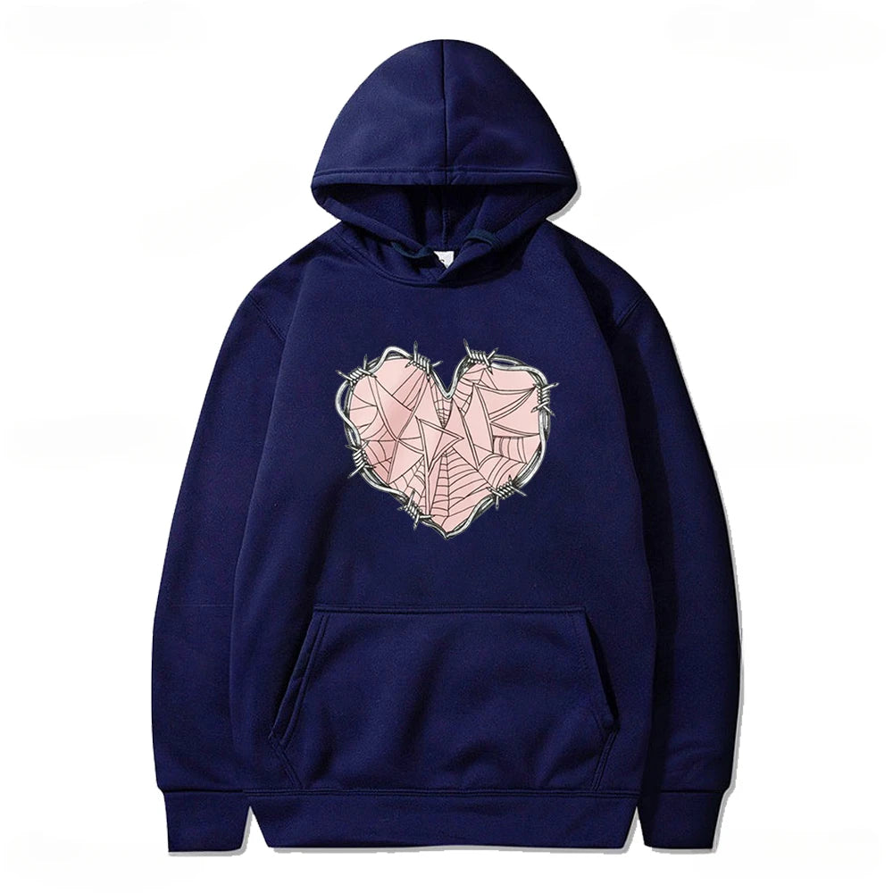 2024 Vêtements de mode XPLR Sam et Colby Merch Web Heart Sweat à capuche à manches longues Femmes Hommes Sweat-shirt Style décontracté Harajuku Streetwear