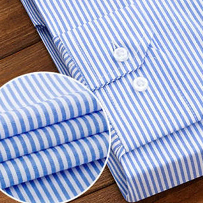 Men's long-sleeved shirt Spring summer business casual cotton non-ironing high quality breathable fashion stripe new