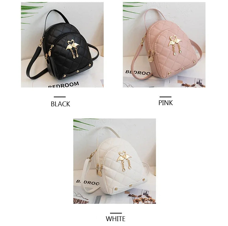 Women's Backpacks PU Leather Casual Small Women Bags Luxury Handbag Phone Purse Multifunction School Backpacks