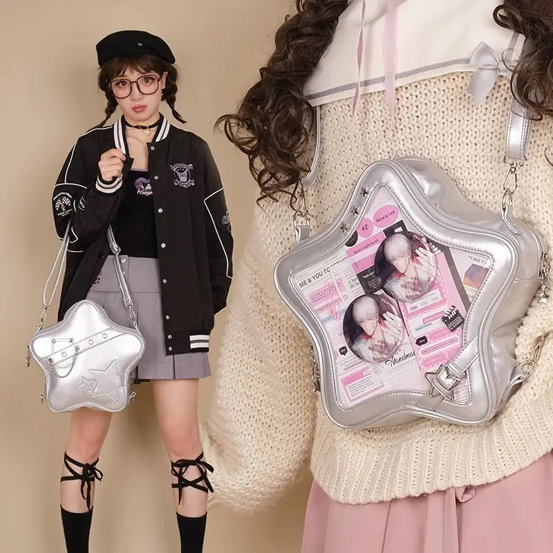 New Ita Bag Backpacks 2024 Popular Transparent School Bag for Women Sweet Chic Star Crossbody Bag Display Autumn Bolsa Сумка