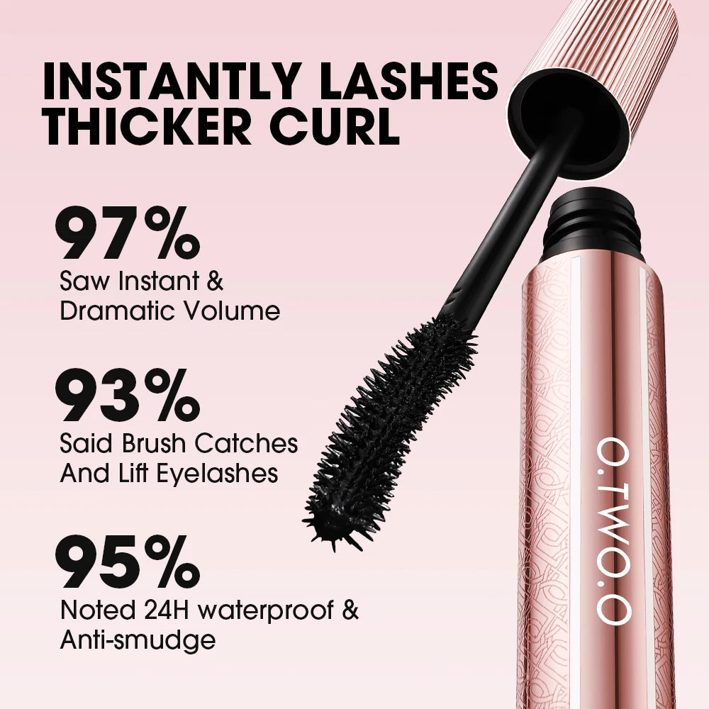 Mascara O.TWO.O 4D Waterproof Extra Volume Longue tenue Hyper-Curl Allongement des cils Cils non baveux Mascara Noir