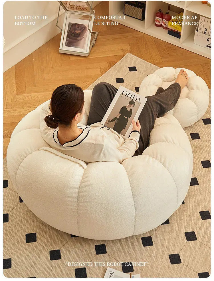 Stool Unique Filling Sofa Yellow White Bedroom Corner Lazy Living Room Bean Bag Puffs Sleeper Floor Canape Salon Furniture Home