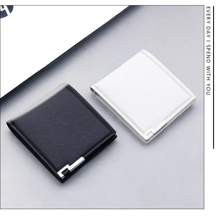 White Wallet Men's Short Small Wallet College Student Thin Youth Multi-card Mini Wallet Simple Student Lady