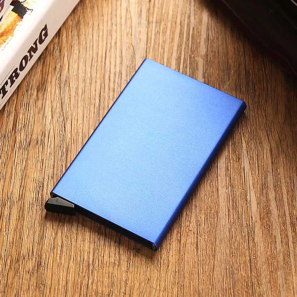 Rfid Smart Wallet Card Holder Metal Thin Slim Men Women Wallets Pop Up Minimalist Wallet Small Black Purse Vallet Walets for Men