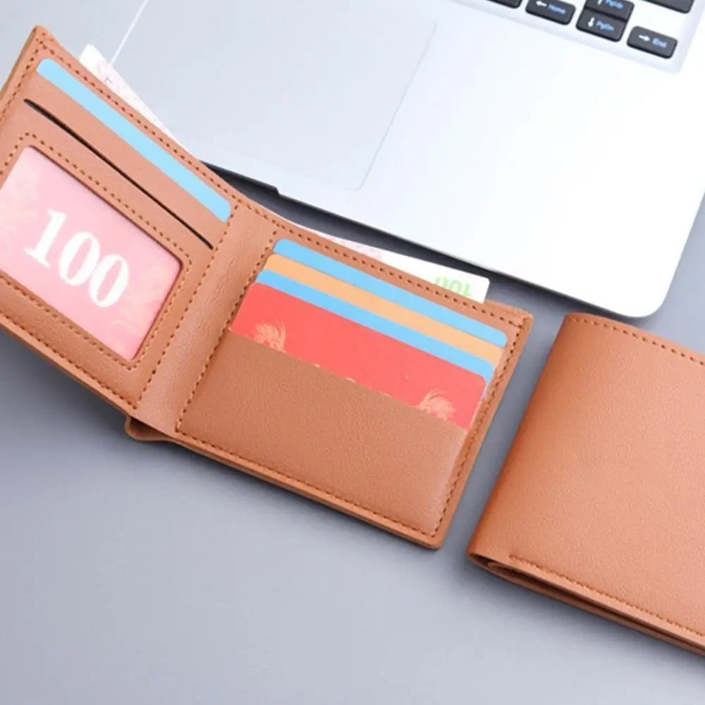 Fashion PU Leather Men Wallet Large-capacity Multi-card Slot Card Bag High Quality Folding Coin Purse