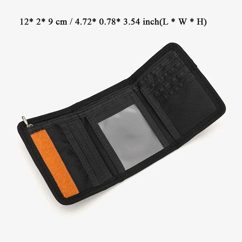 Japanese Style Nylon Trifold Casual Wallet for Male Men Women Young Novelty Money Bag Purse Zipper Coin ID Card Holder Purse