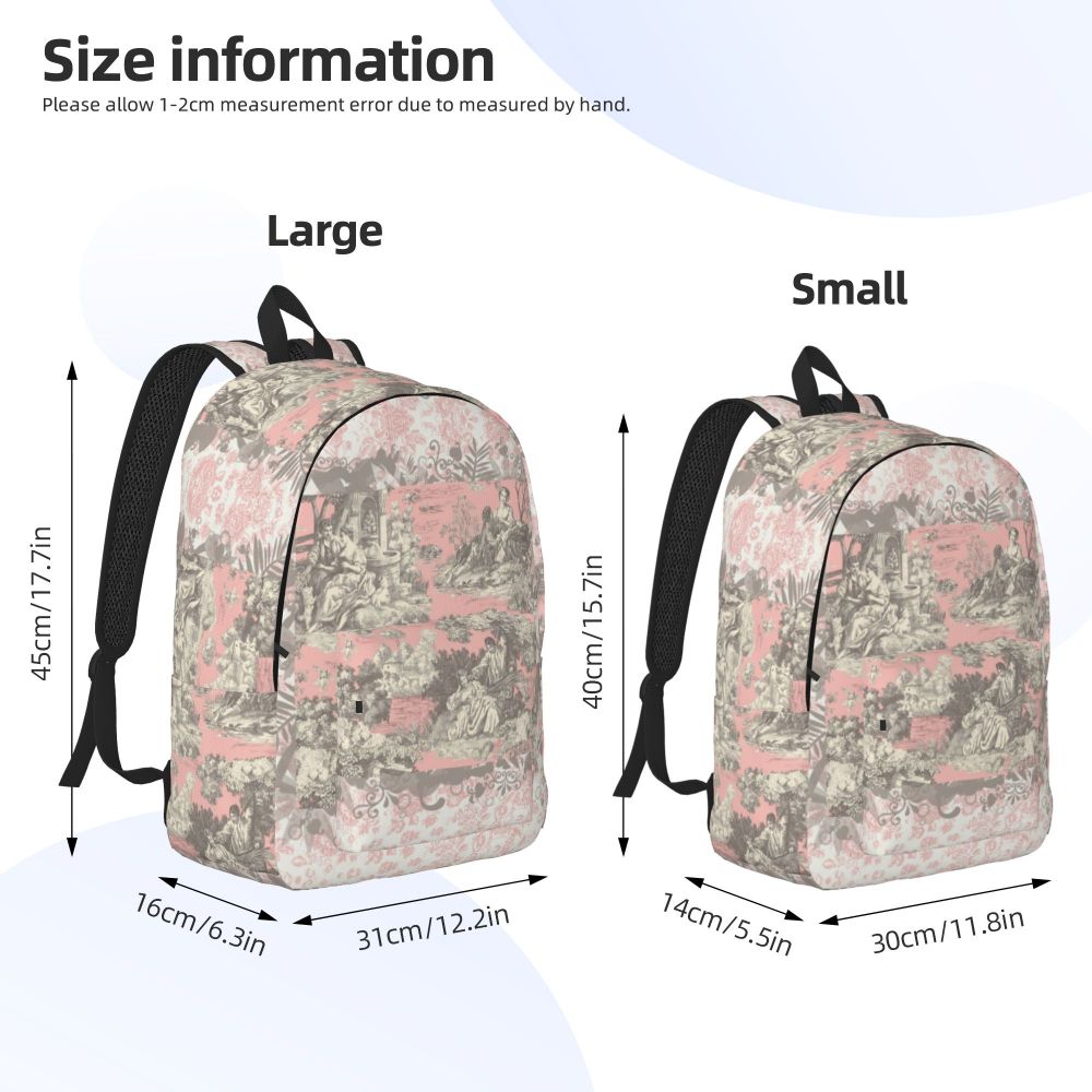 Personalized Navy Blue Toile De Jouy Canvas Backpacks Men Women Basic Bookbag for School College French Countryside Floral Bags