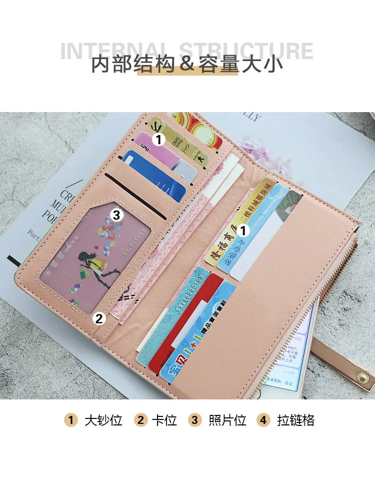 Long Women's Wallet Female Purses Tassel Coin Purse Card Holder Wallets Pu Leather Clutch Money Bag Purses Carteras Para Mujer