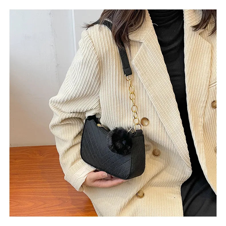 Mini Underarm Bag Female Chain Shoulder Pouch Hot Sale Ladies PU Leather Fashion Women Handbag Solid Color Casual Bags