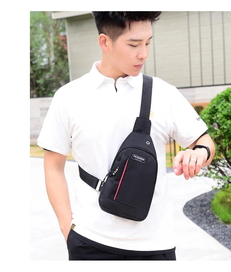 Men Fashion Multifunction Shoulder Bag Crossbody Bag On Shoulder Travel Sling Bag Pack Messenger Pack Chest Bag For Male