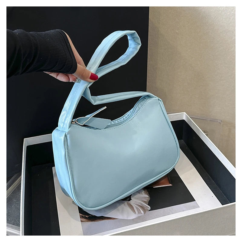 New 2024 Fashion Retro PU Leather Women Handbag Vintage Top-Handle Shoulder Bag Female Small Subaxillary Bag