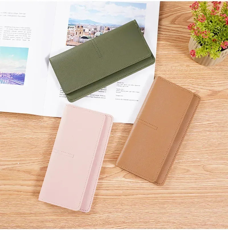 PU Leather Long Women Thin Wallets Large Capacity Female Coin Purses Hasp Clutch ID Credit Multi-Card Holder Money Bag Clip