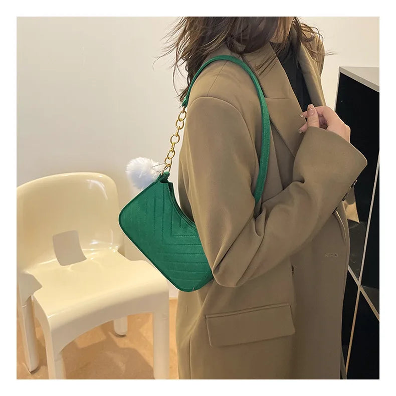 Mini Underarm Bag Female Chain Shoulder Pouch Hot Sale Ladies PU Leather Fashion Women Handbag Solid Color Casual Bags