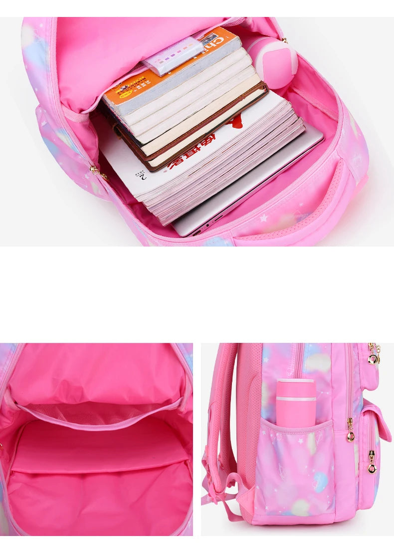 Girl School Bag Backpack Back Pack For Teenager Women Children Female Pink Schoolbag Primary High Bagpack Class Teens Child Kids