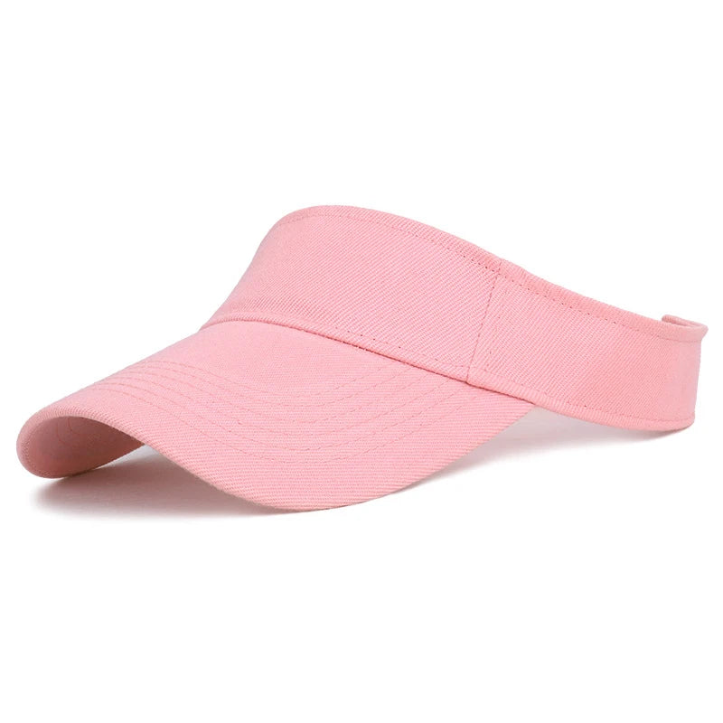 Chapeaux de soleil d'été pour hommes et femmes, visière réglable en coton, protection UV, haut vide, solide, sport, tennis, golf, course à pied, protection solaire, casquette de baseball