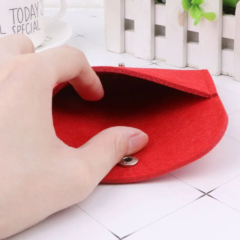 Unisex Felt Coin Purse Bag Women Girls Mini Zipper Coin Wallet Case Casual Square Money Change Card Key Holder Pouch